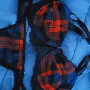 Plaid and black lace Linger